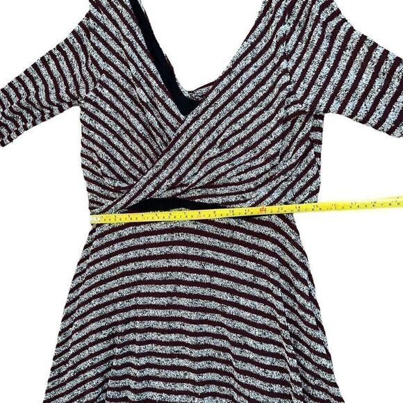 FREE PEOPLE Maverick Eggplant Purple & Grey Striped V-Back Dress Size L - Picture 8 of 10